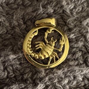 14k Yellow Round Gold Scorpion Pendant
